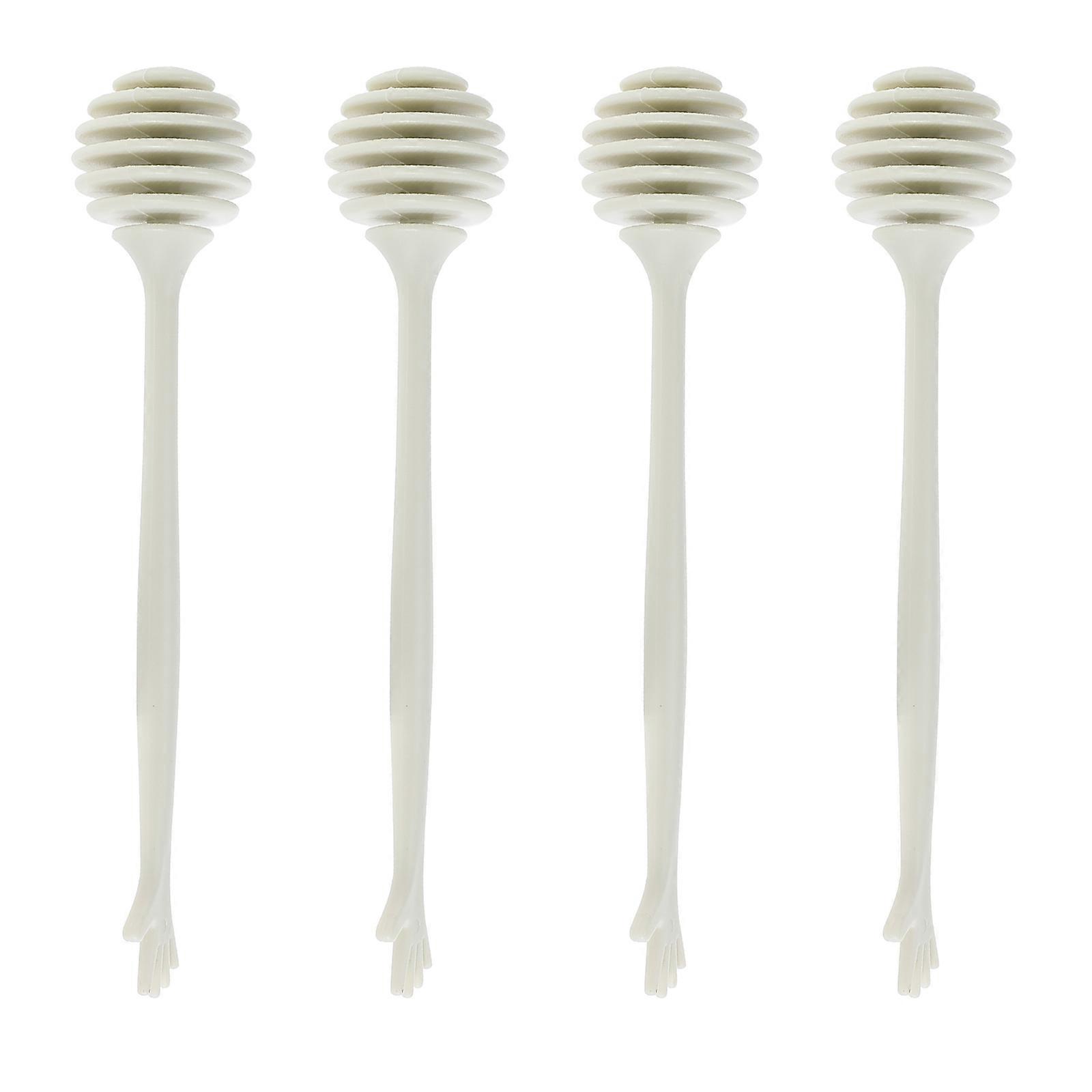 Honey Stirring Stick 4Pcs Simple Honey Stir Rods Practical Honey Containers For Families Home Use And Restaurant White Food Grade PP