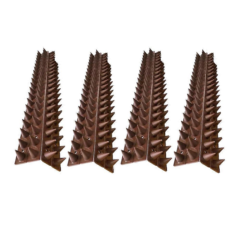 Dark Brown Bird Spike 4Pcs Anti-Climbing Fence Security Tool Suitable For Balconies Utility Poles And Sewers