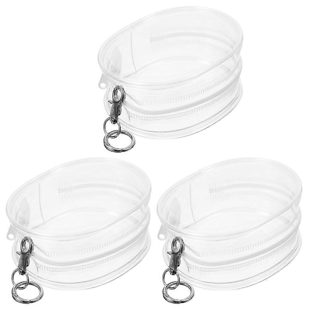 3pcs Transparent PVC Doll Display Bags – Lightweight, Water Resistant Storage Cases with Keychains for Playtime, Showcasing, and Outdoor Adventures
