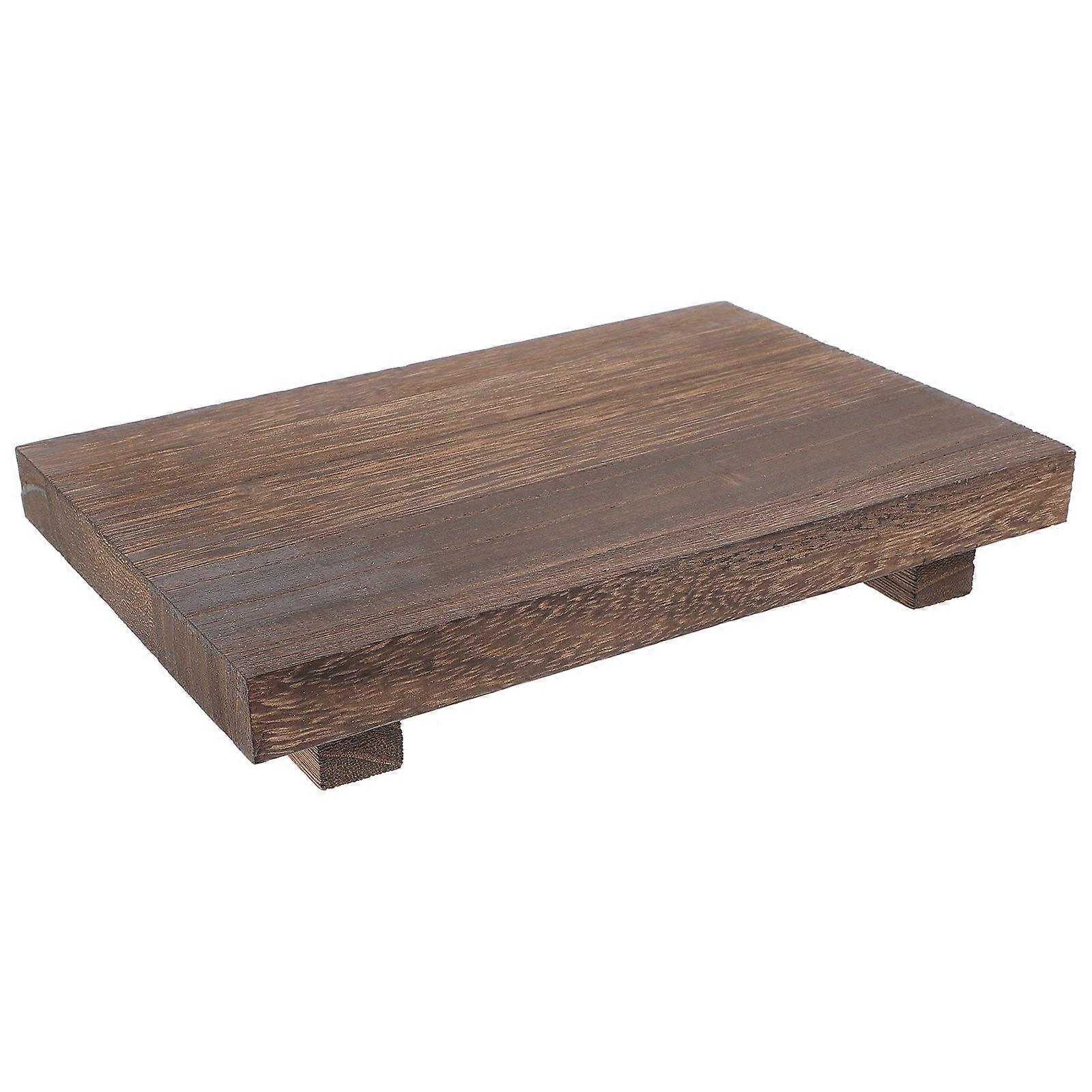 Light Brown Wooden Pedestal Stand for Home Compact and Versatile Suitable for Various Uses 7.5 Inches
