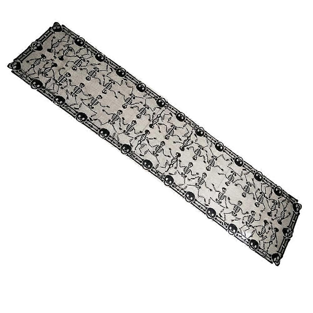 Halloween Tablecloth Black Dancing Skull Table Runner Rectangular Table Cover Halloween Party Decoration Protect From Stain 1Set