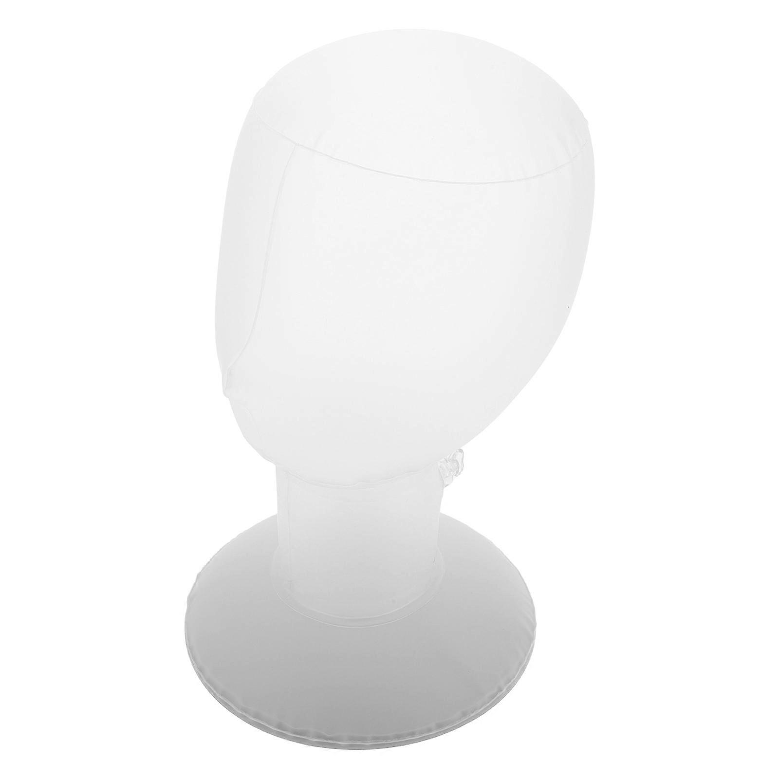 Inflatable Mannequin Head Wig Stand with Built in Brim Shaper Hat Display for Styling, Storage, and Secure Wig Support