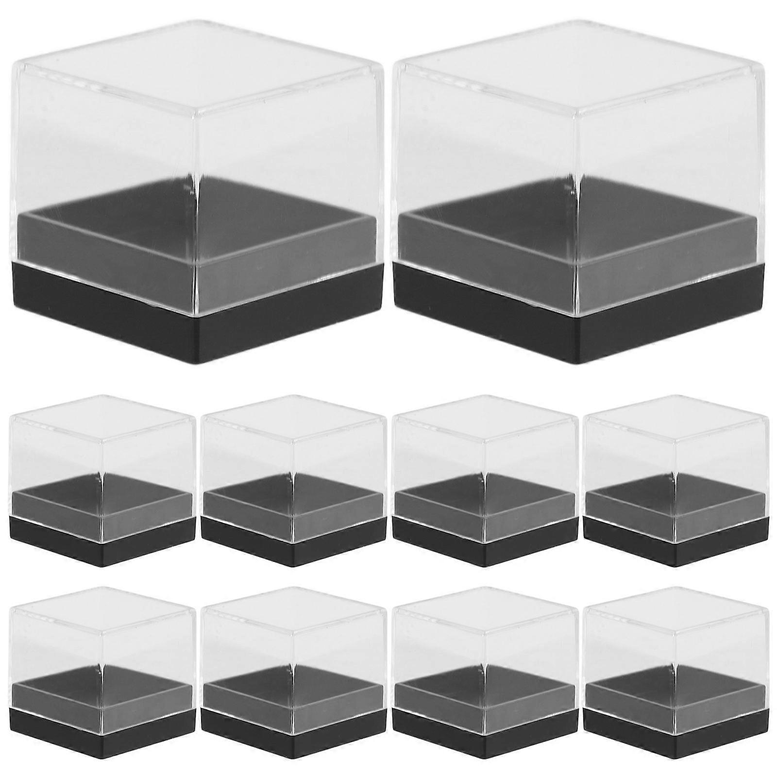Clear Acrylic Mineral Display Boxes – 18pcs Set of Transparent Square Storage Cases for Crystals, Gemstones, Jewelry & Small Collectibles Organization