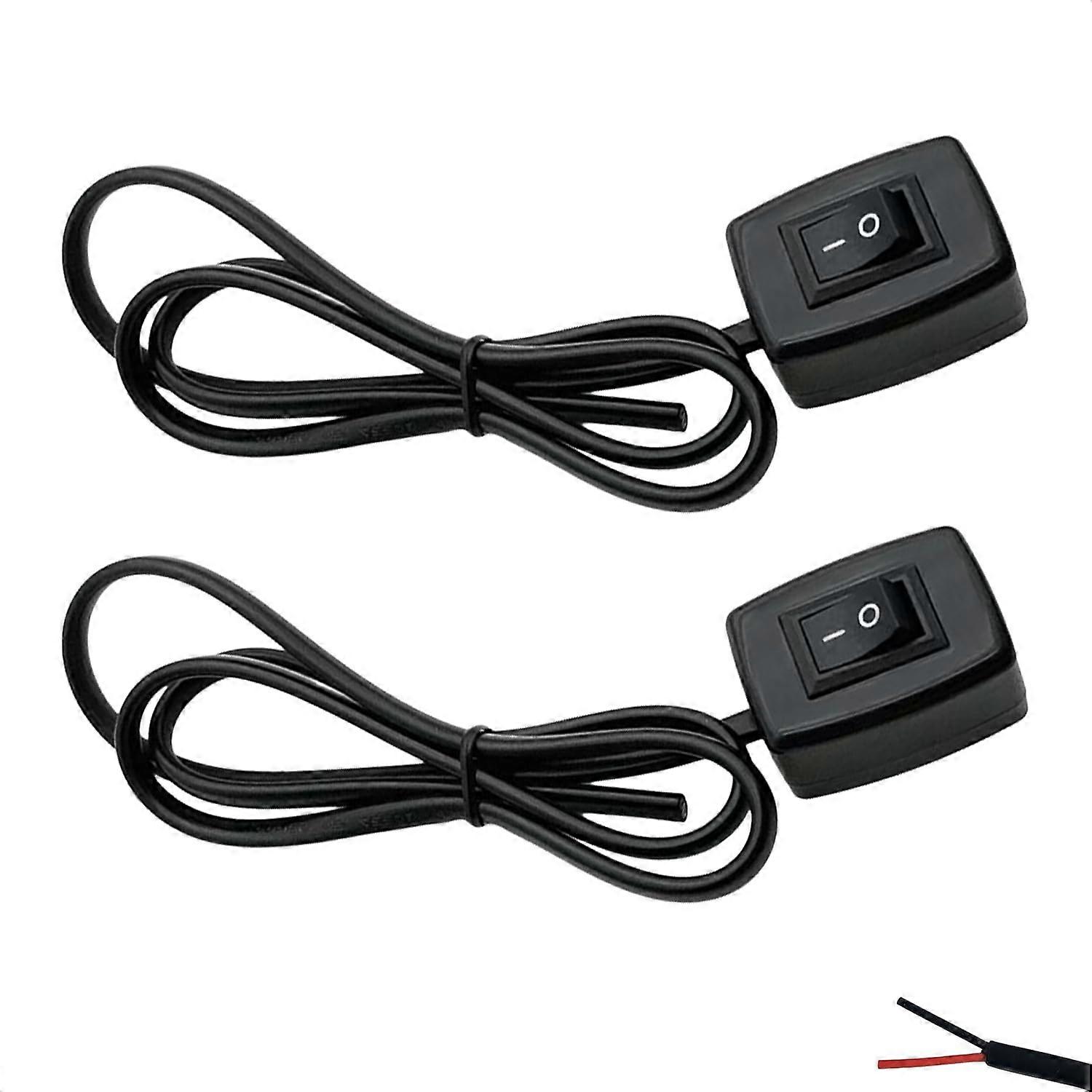 2 x Toggle Switch 12V Self Adhesive Back 3A 12V/24V Switch with 75cm Cable 12V Rocker Switch for Car Light Electronics Control