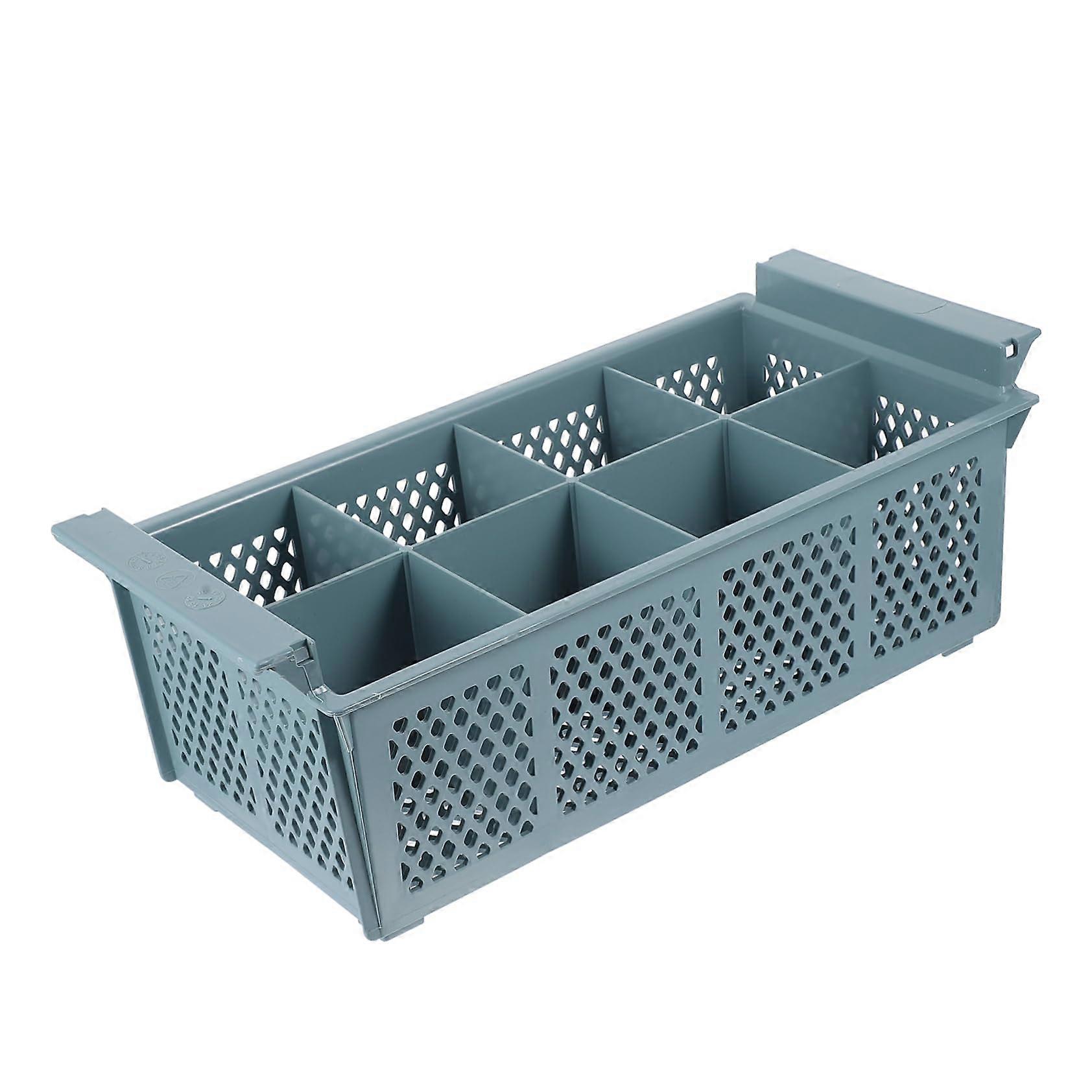 Dishwasher Cutlery Basket with Compartments, Rustproof Utensil Holder for Easy Storage