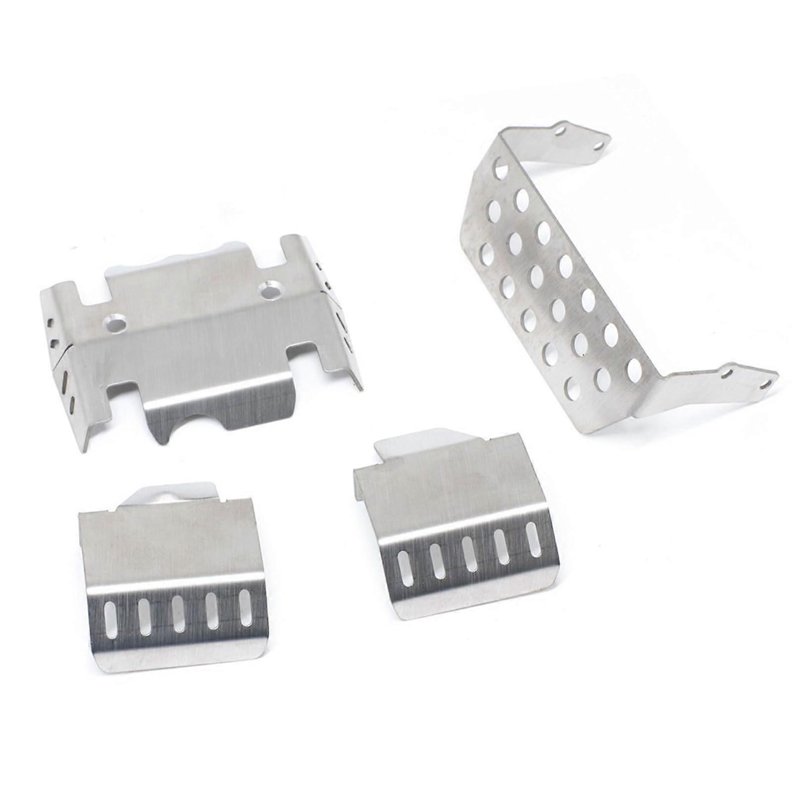 RC Crawler Armor Metal Set of 4, Silver Replacement Parts, Durable Upgrade Accessory for Remote Control Cars