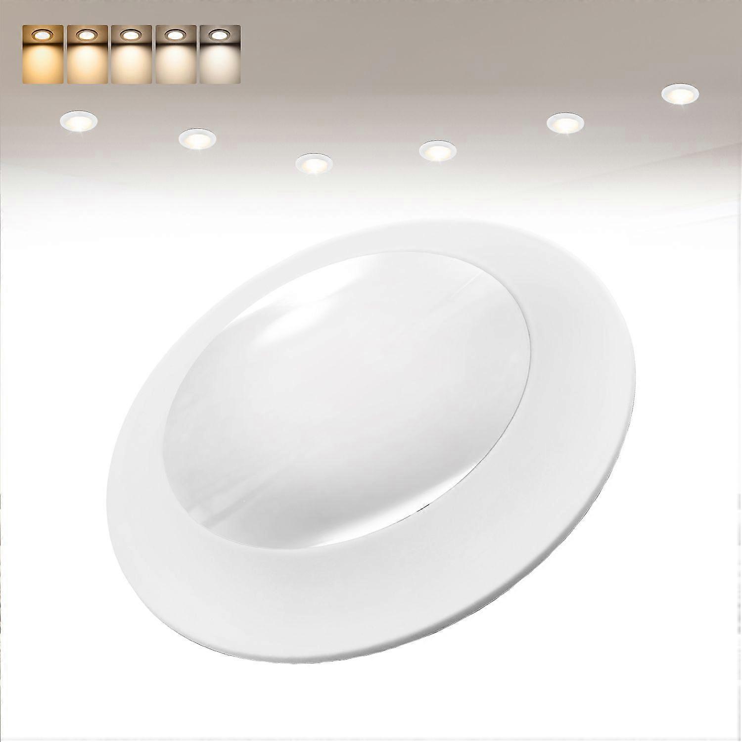 6 Inch Led Recessed Lighting Ultra-thin Canless Wafer Lights Dimmable 5cct Selectable 15w Repacement 120w 1200lm Led Can Lights Retrofit Recessed Disk