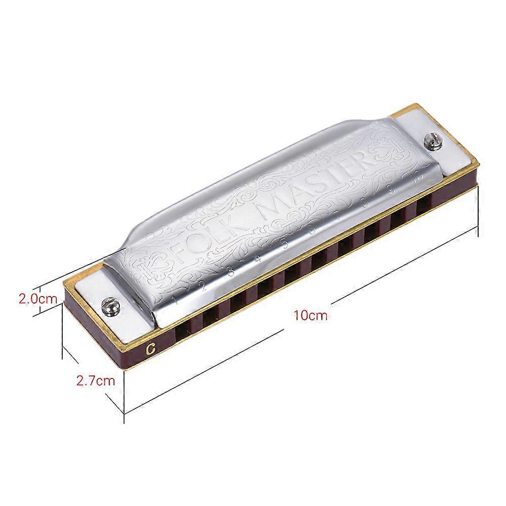 Suzuki 1072-C Folkmaster Standard 10-Hole Diatonic Harmonica Key of C 20 Tone for Beginner Student