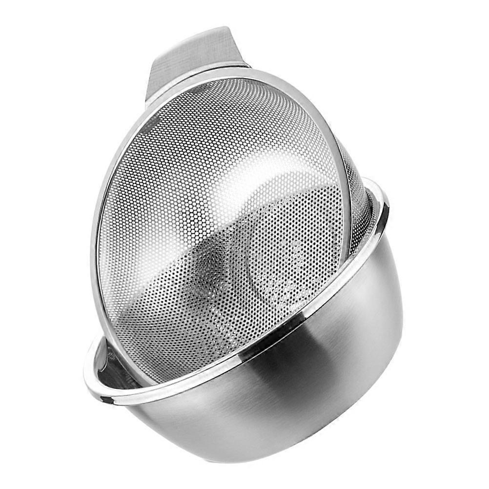 Double Layer Stainless Steel Drain Basket Set for Kitchen, Efficient Fruit Vegetable Washing Bowl with Multi Functional Design for Easy Draining