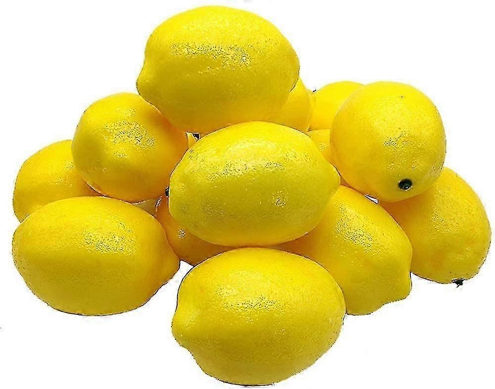 15pcs Artificial Lemons Artificial Fruit Artificial Yellow Lemon Foam Lemon