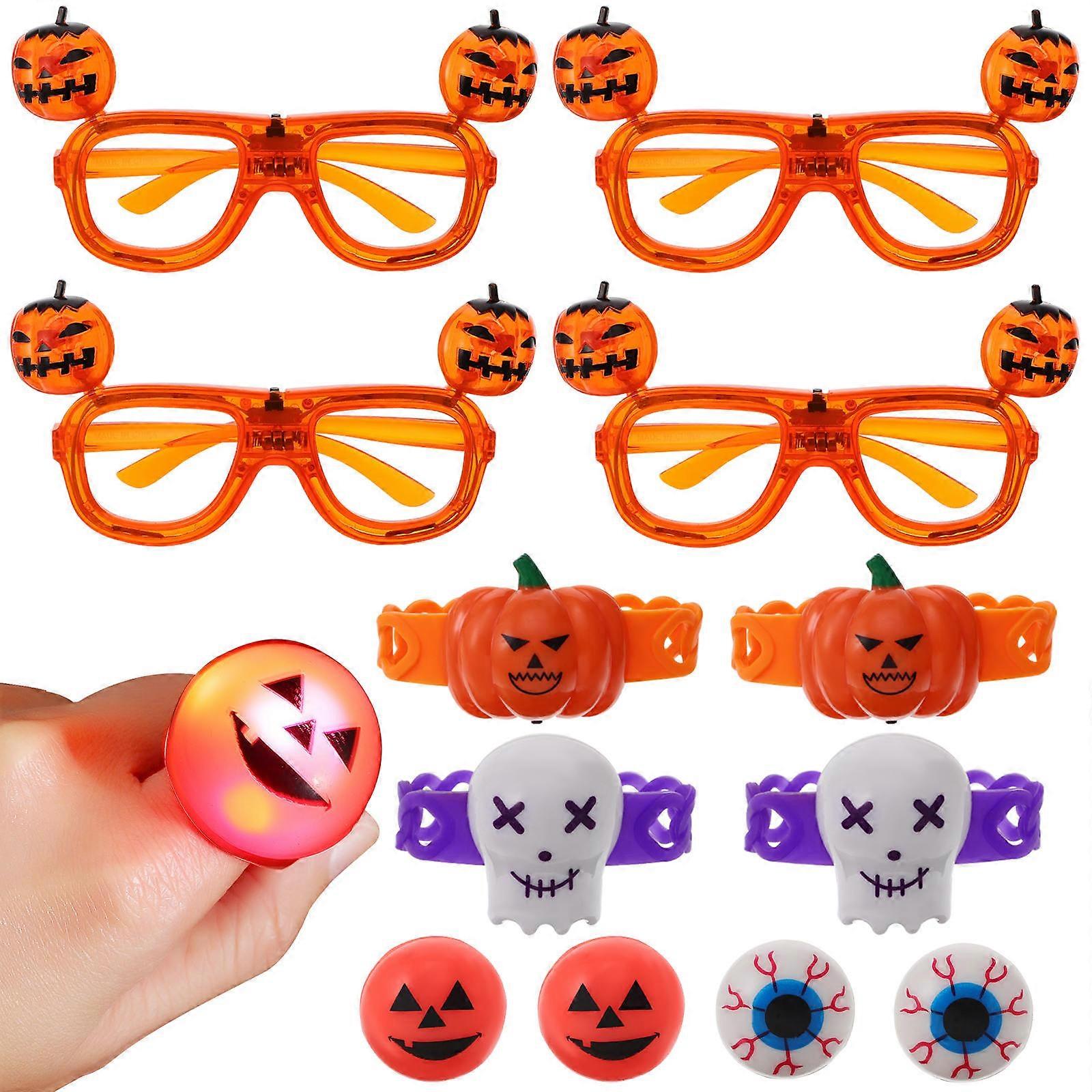 Halloween Accessory LED Glow-Up Rings for Adults Assorted Color 12Pcs