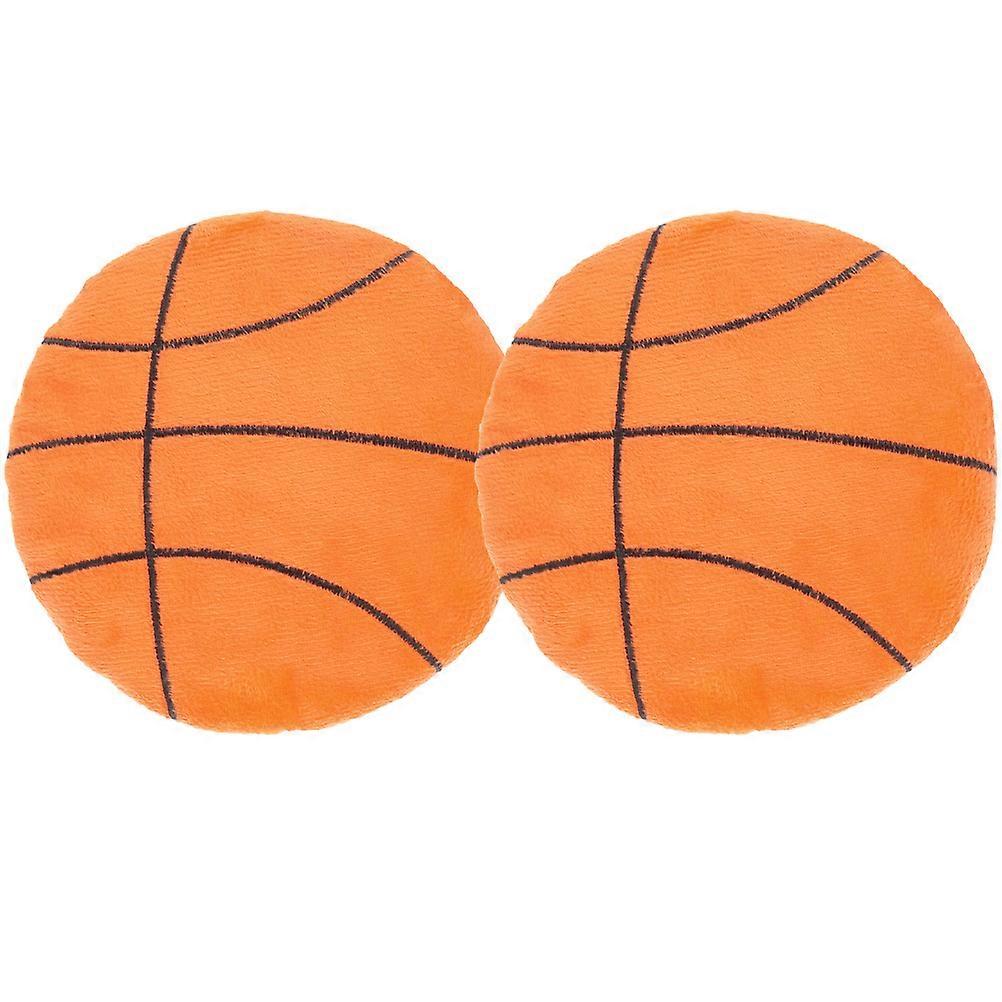 Soft Flying Disc Toy Basketball Round Garden Outdoor Play Orange Plush Pvc Fabric for Hand-Eye Coordination 2Pcs