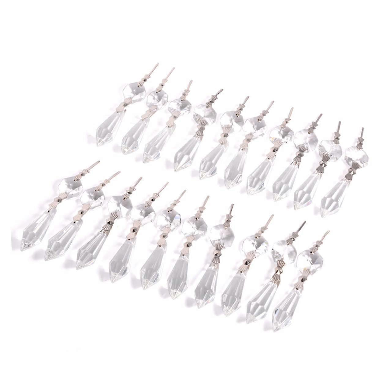 Crystal Chandelier Pendants 20 Pieces Octagonal Beads DIY Home Decor Window Curtain
