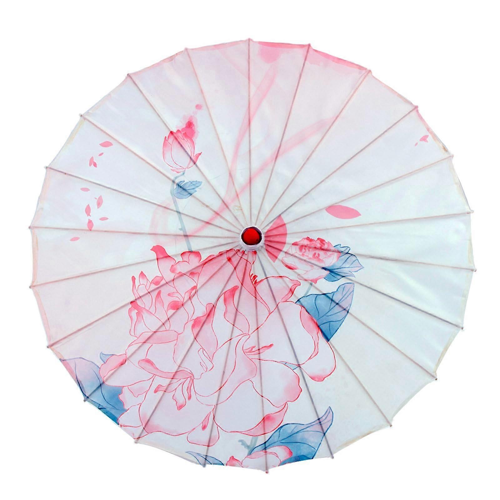 Durability Bamboo Frame Silk Umbrella for Asian Theme Parties, Cultural Celebrations, 32-Inch, Colorful Design