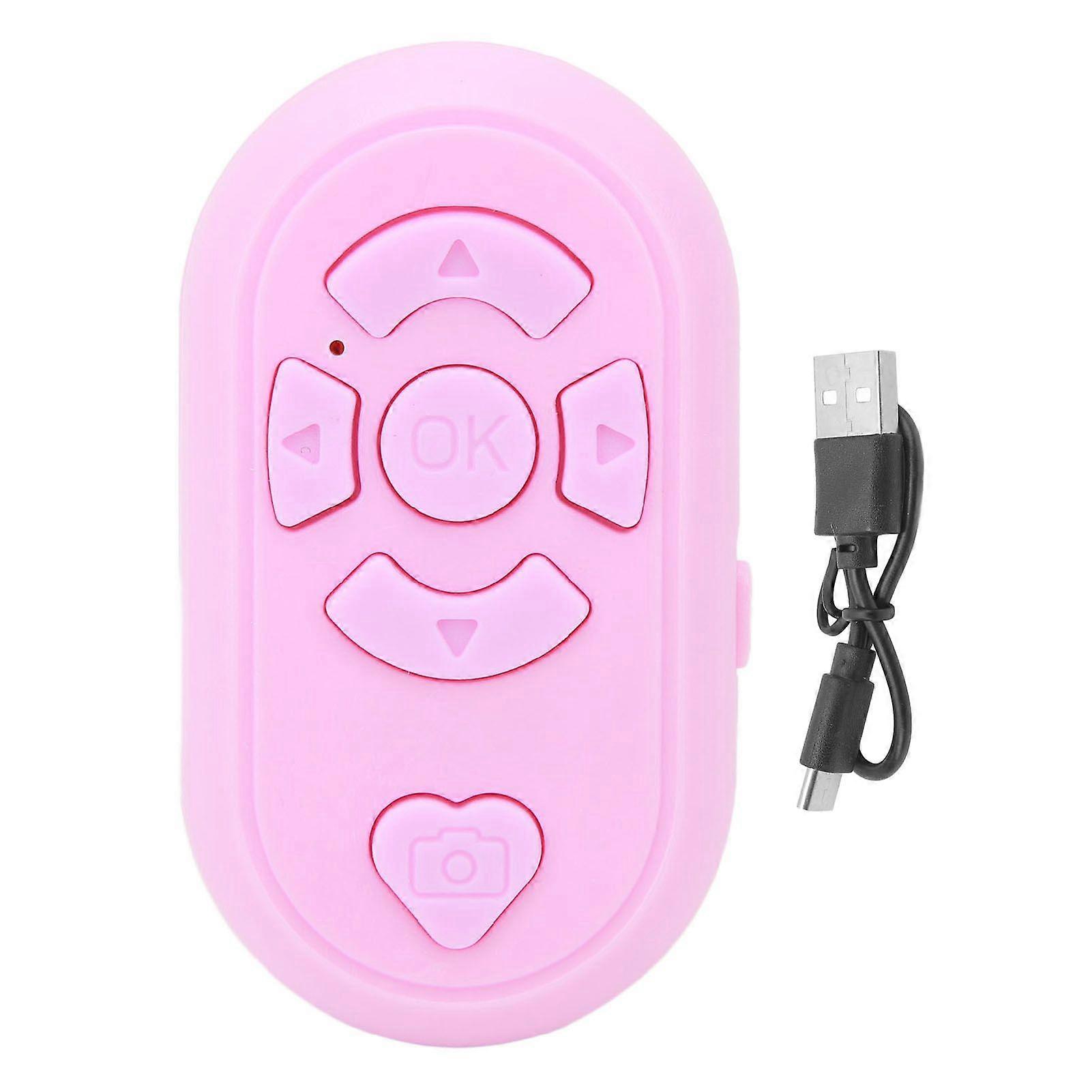 Phone Remote Control 32.8ft Wireless BT4.0 Hands Free Type C Charge Remote Shutter for Selfie Page Turning App Pink