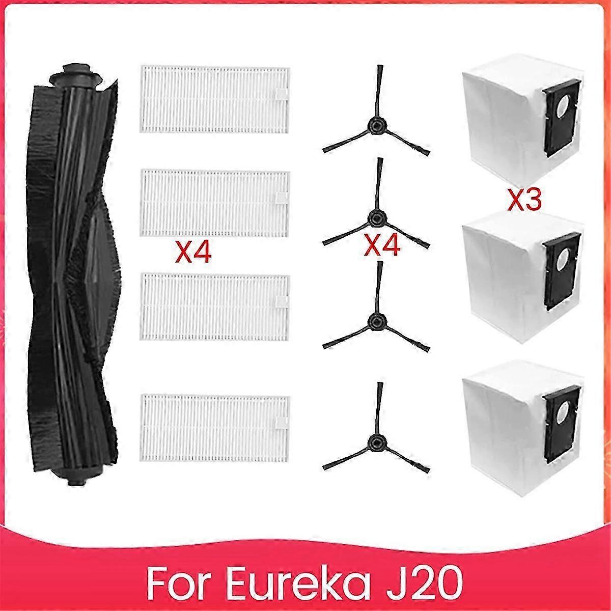 Replacement Parts Kit compatible Eureka J20 Robot Vacuum Cleaner, Accessories Main Side Brushes Hepa Filter-jc