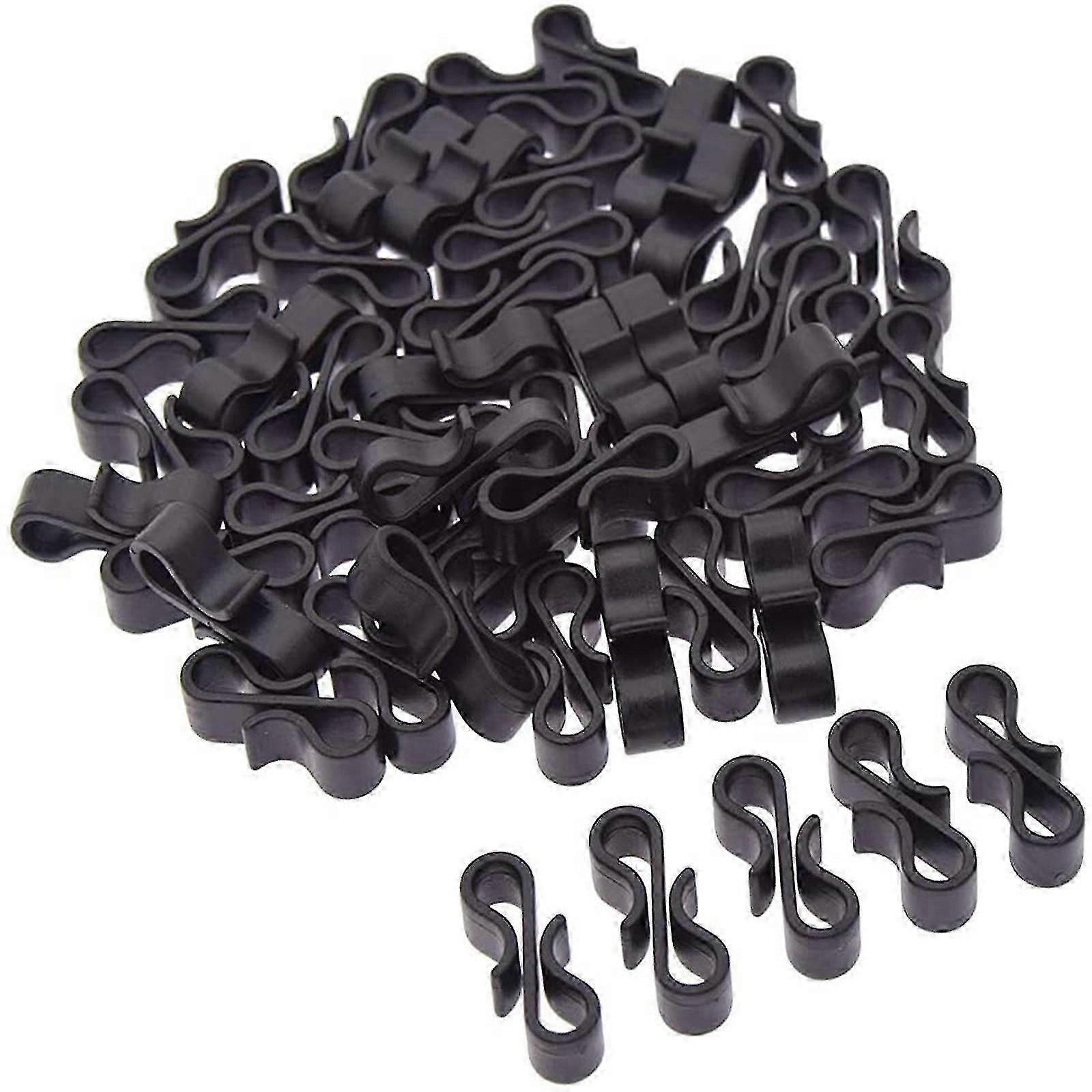 50pcs Black S Shaped Gutter Hanging Hooks For Wedding Outdoor Secur...