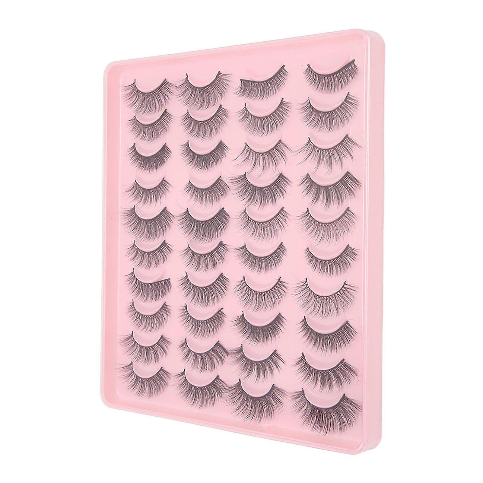 20 Pairs Wispy Volume Synthetic Fiber False Eyelashes Fluffy Glam