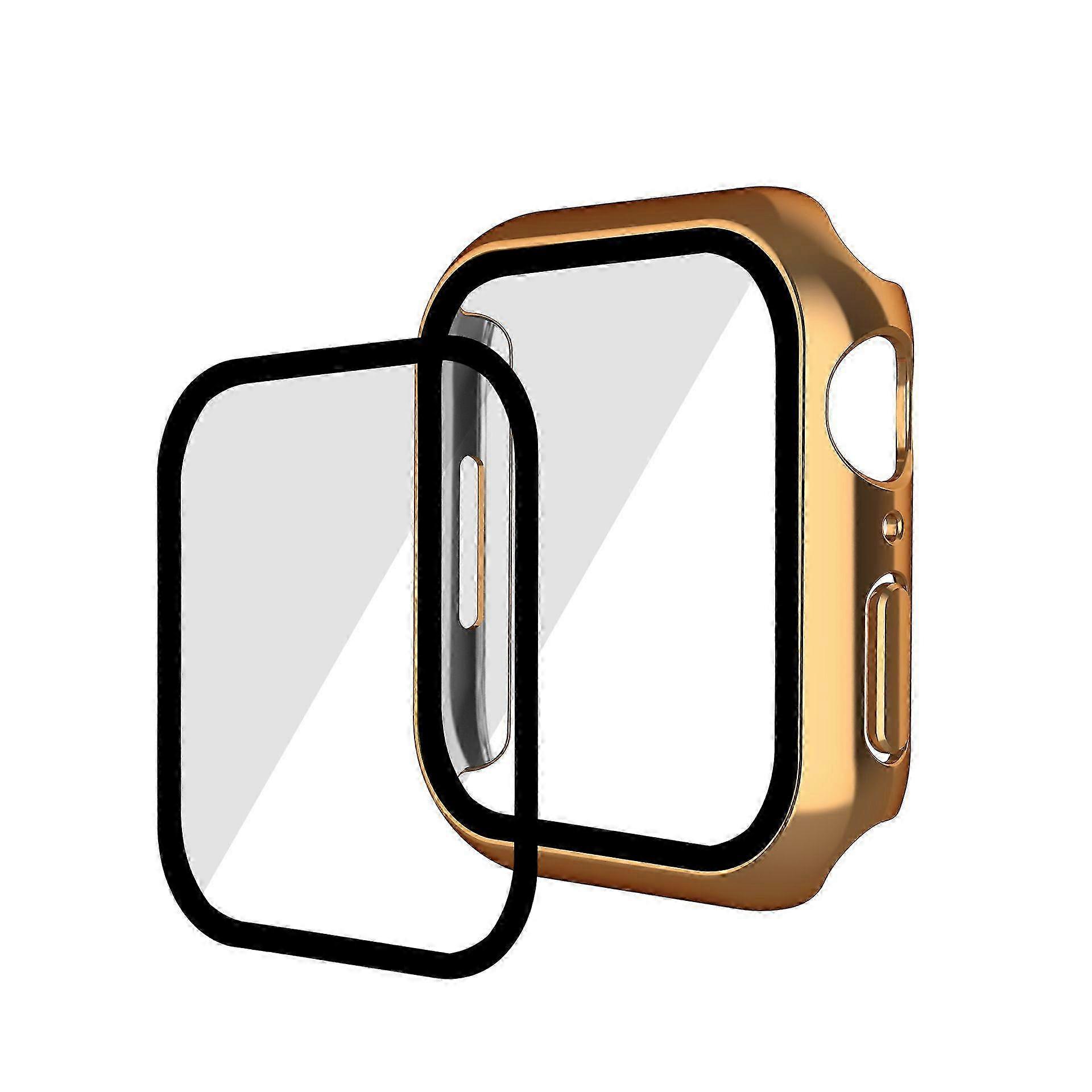 2 PCS for Apple Watch 41mm Series 7 Case with Built-in Tempered Glass Screen Protector, Thin Guard Bumper Full Coverage Hard Cover