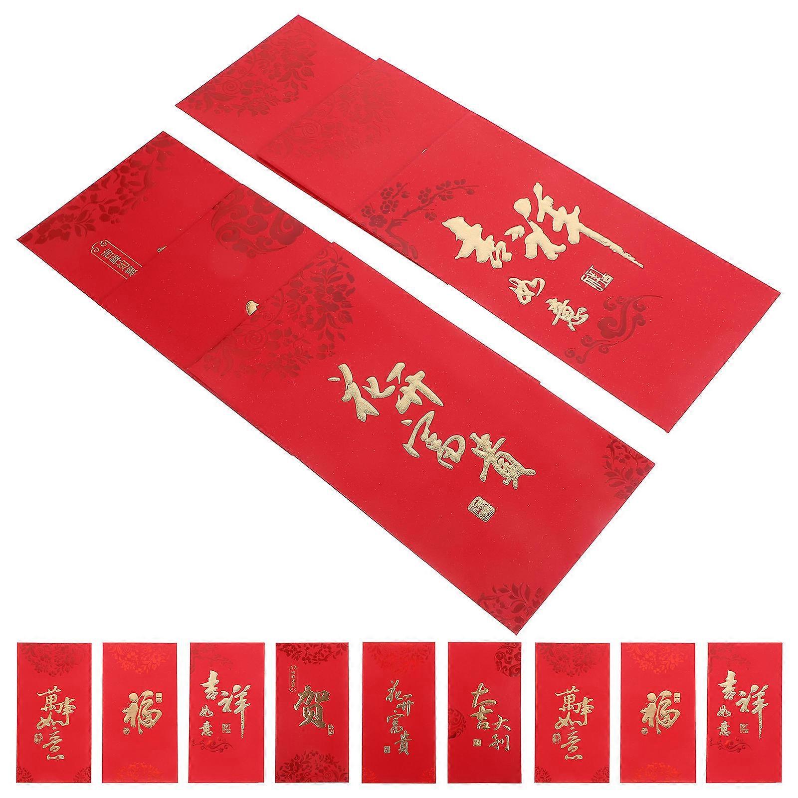 Red Paper Creative Red Envelopes for Traditional Party Use 6Pcs