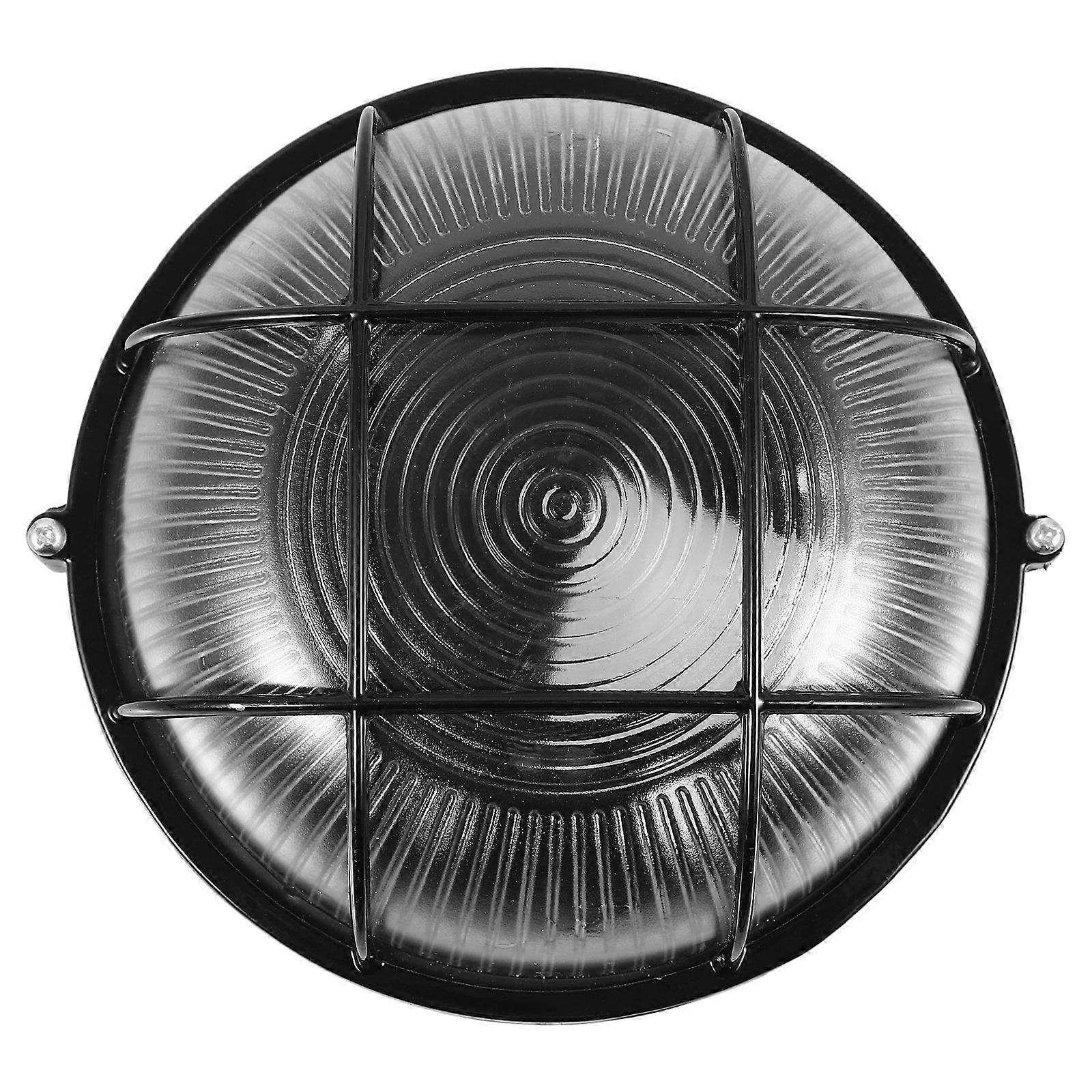 Black Iron and Glass Lantern with Decorative Stripe Pattern for Home Use Modern Lampshade 6.3 Inches