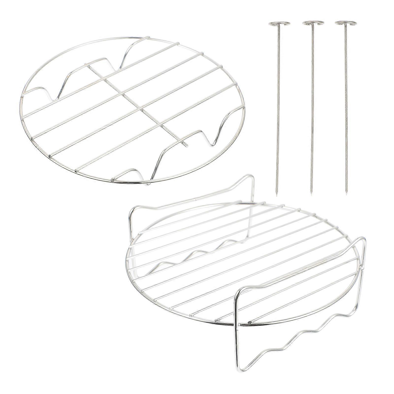 Air Fryer Steaming Rack 2Pcs Round Shape Ideal For Cooking Enthusiasts In The Kitchen With Stainless Steel Material