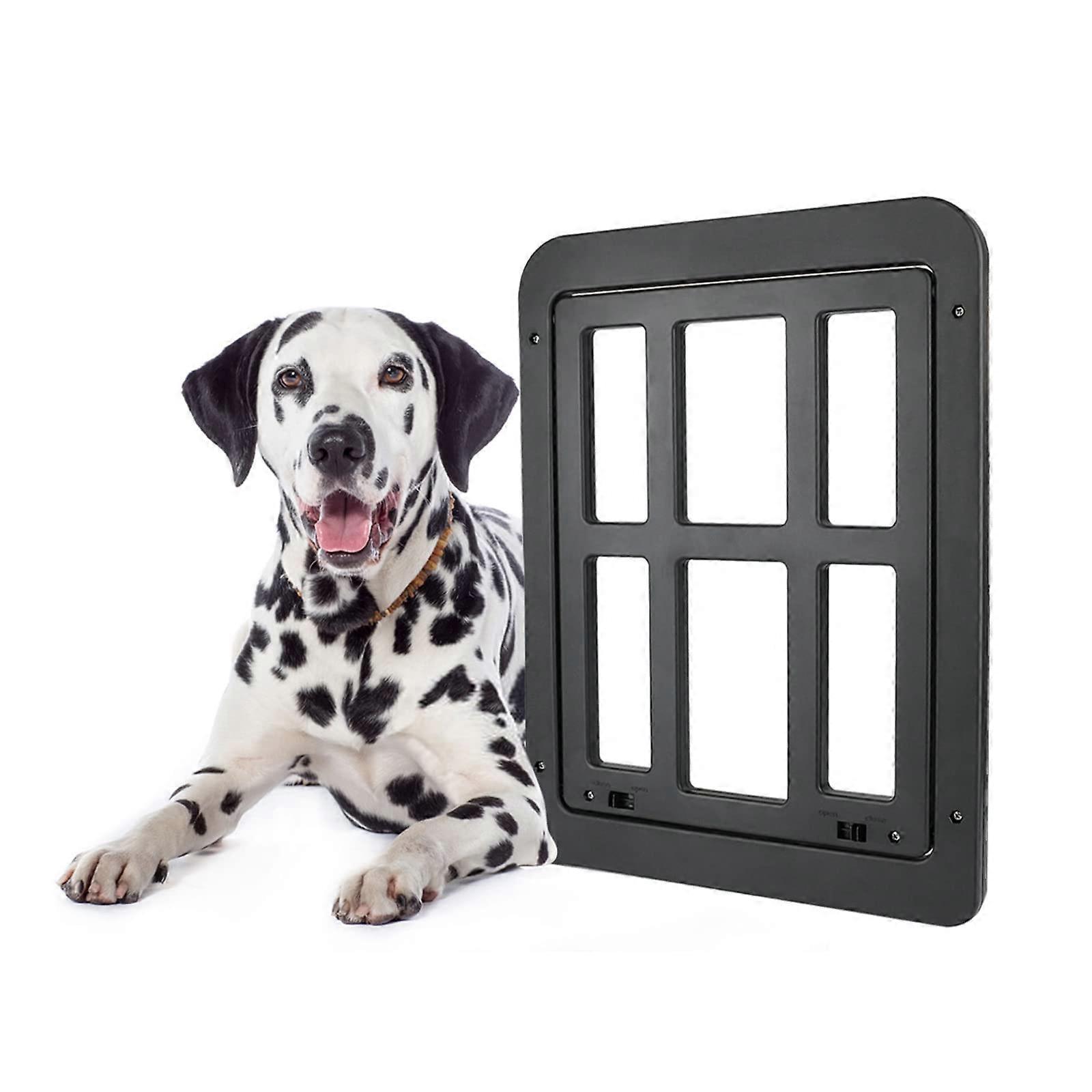 Cat Flap for Large Cats and Small Dogs, Fast Install, Durable Pet Door With Double Magnetic Suction, 2Way Locking, Black