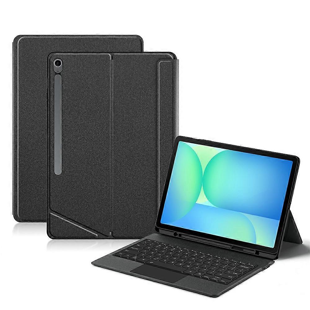 Compatibile con custodia in pelle per Samsung Galaxy Tab S10 FE+ + tastiera compatibile con Bluetooth con trackpad retroilluminato