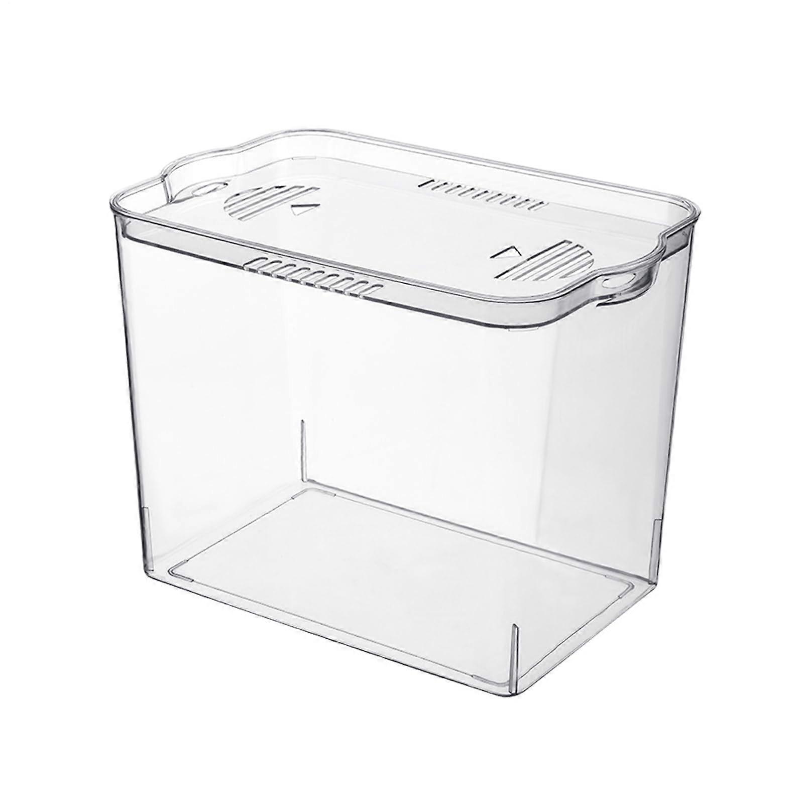 Small Aquarium Stackable Cube Fish Storage 14.17 x 10.43 x 11.61 Inches Desktop Turtle Tank For Shrimp Crab Goldie