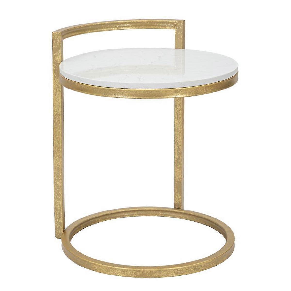 MF531 Table basse, Blanc, Marbre, 40.5x40.5x50.5 cm