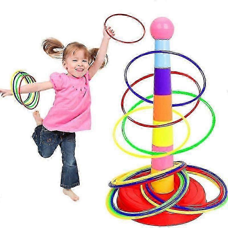 Children Throw Circle Game Ferrule Stacked Toys Fun Indoor Outdoor Parent-child Interactive Circle L