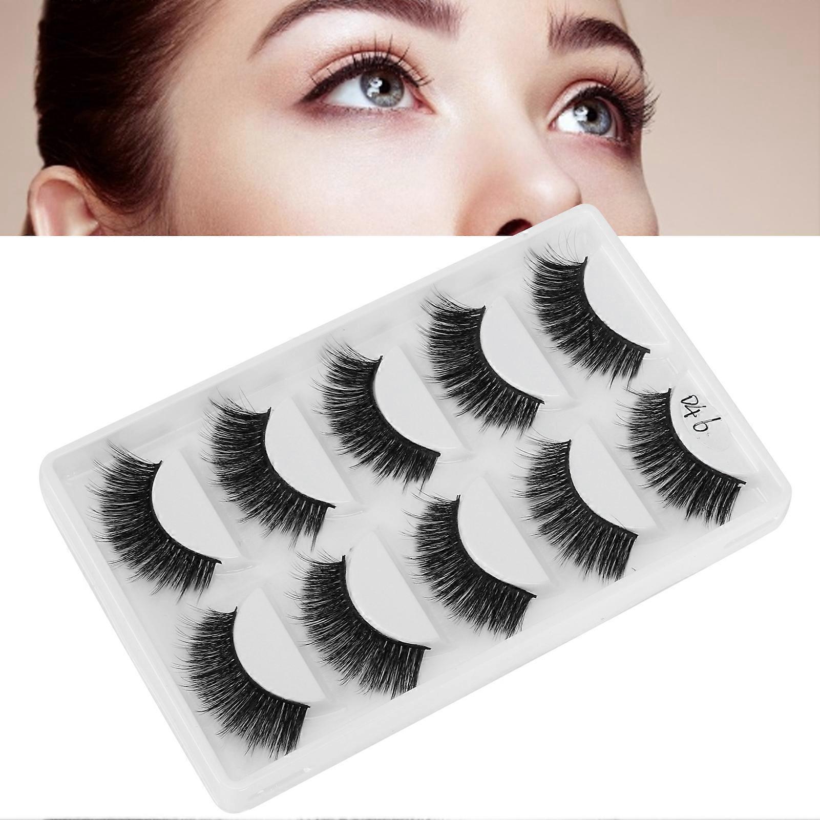 5 Pairs Thick Dense 3D Long Curly False Eyelashes D46 Synthetic