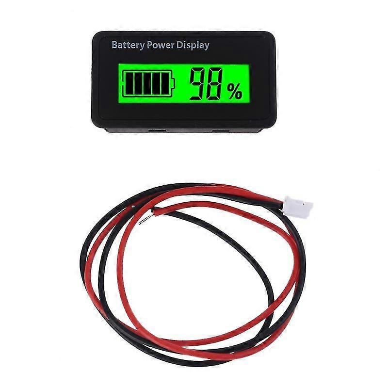 12V/24V/48V Battery Capacity Indicator, LCD Voltage Meter, Golf Cart, Green
