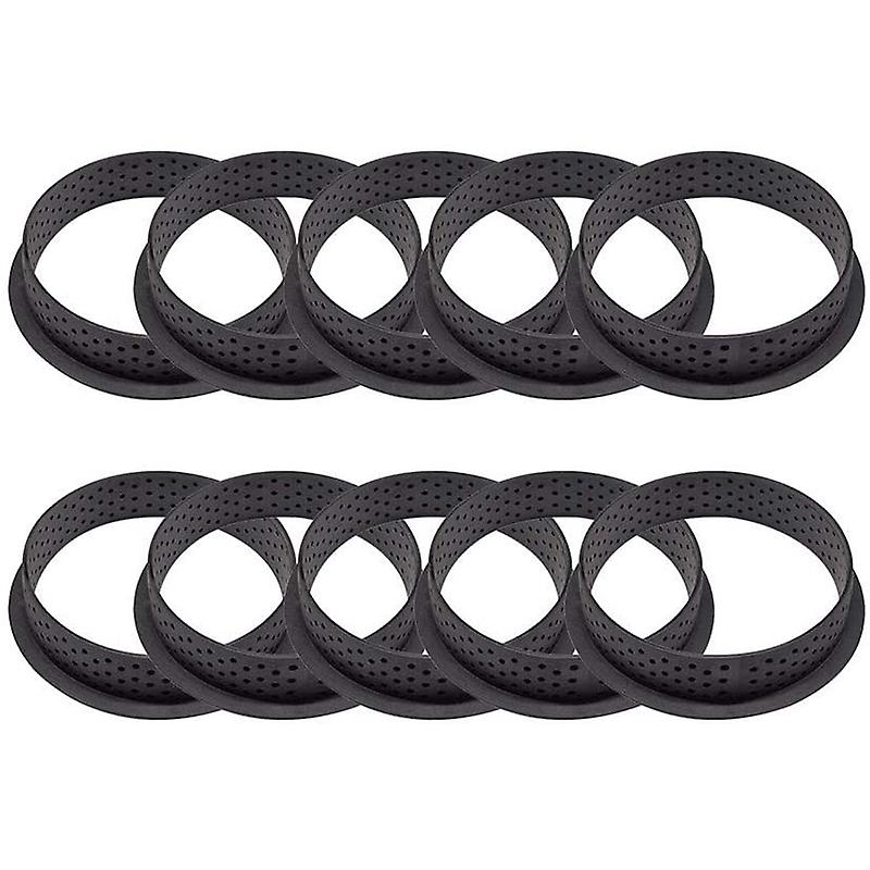 10Pcs Cake Mold Mousse Tart Ring Round-Shape Dessert Pies Decorating Tool Perforated Baking Cutter
