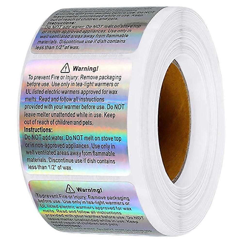 Candle Safety Stickers Plastic for Candle Making 4 Rolls of Wax Warning Labels