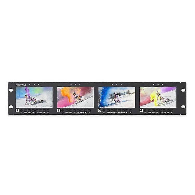 FEELWORLD Q41 Quad 4.5 inch 2RU Rackmount Monitor 3G-SDI 4K HDMI-compatible AV Input and Output