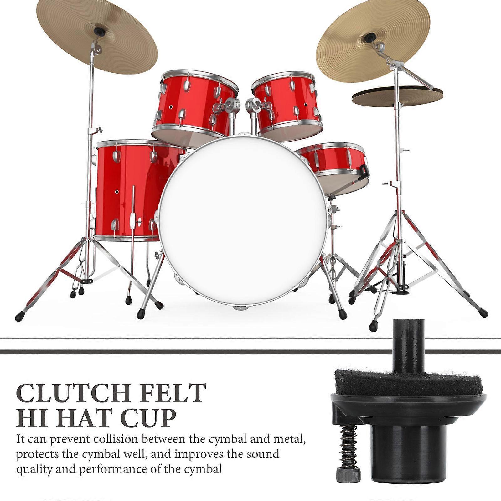 Cymbal Felt Set Drum Pedal Clutch for Music Performance Black Felt and Plastic Protects Cymbal 1Set
