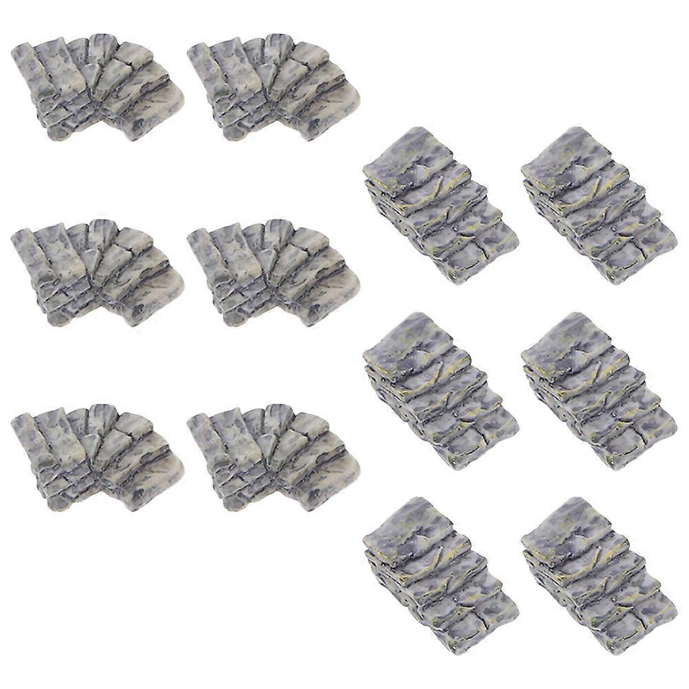 Mini Stone Steps Resin Doll House Accessory for Decor 36Pcs Set