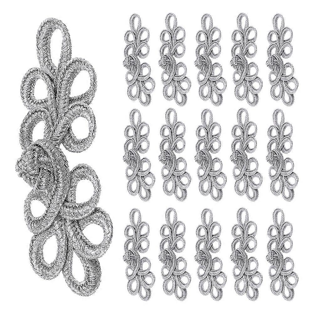 Silver Five-Leaf Knot Chinese Knot Gift Box Clothes Decoration Craft Projects Durable Material 16Set