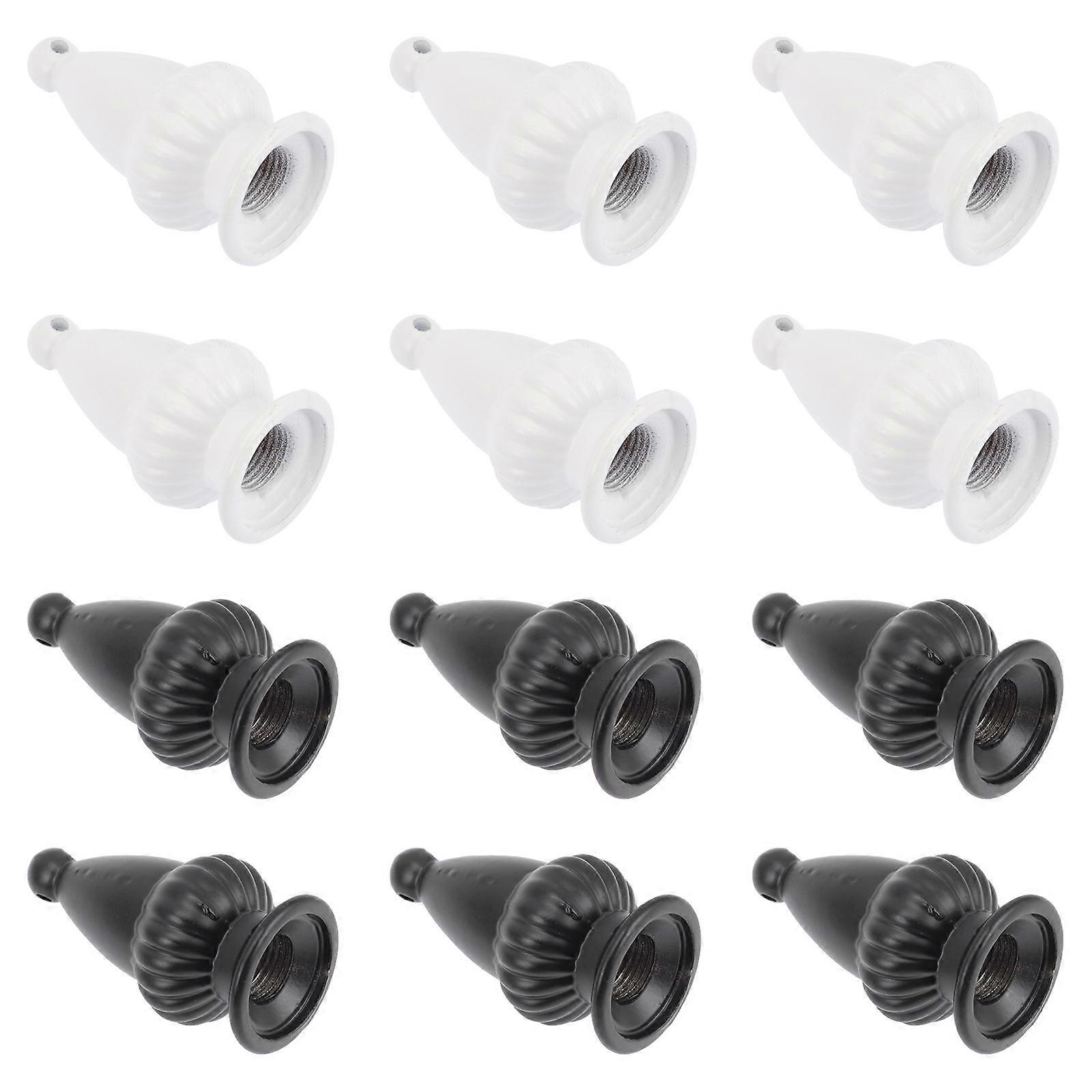 Lamp Shade Finials for Home Decor White Aluminum Alloy Diy Lamp Projects 12Pcs