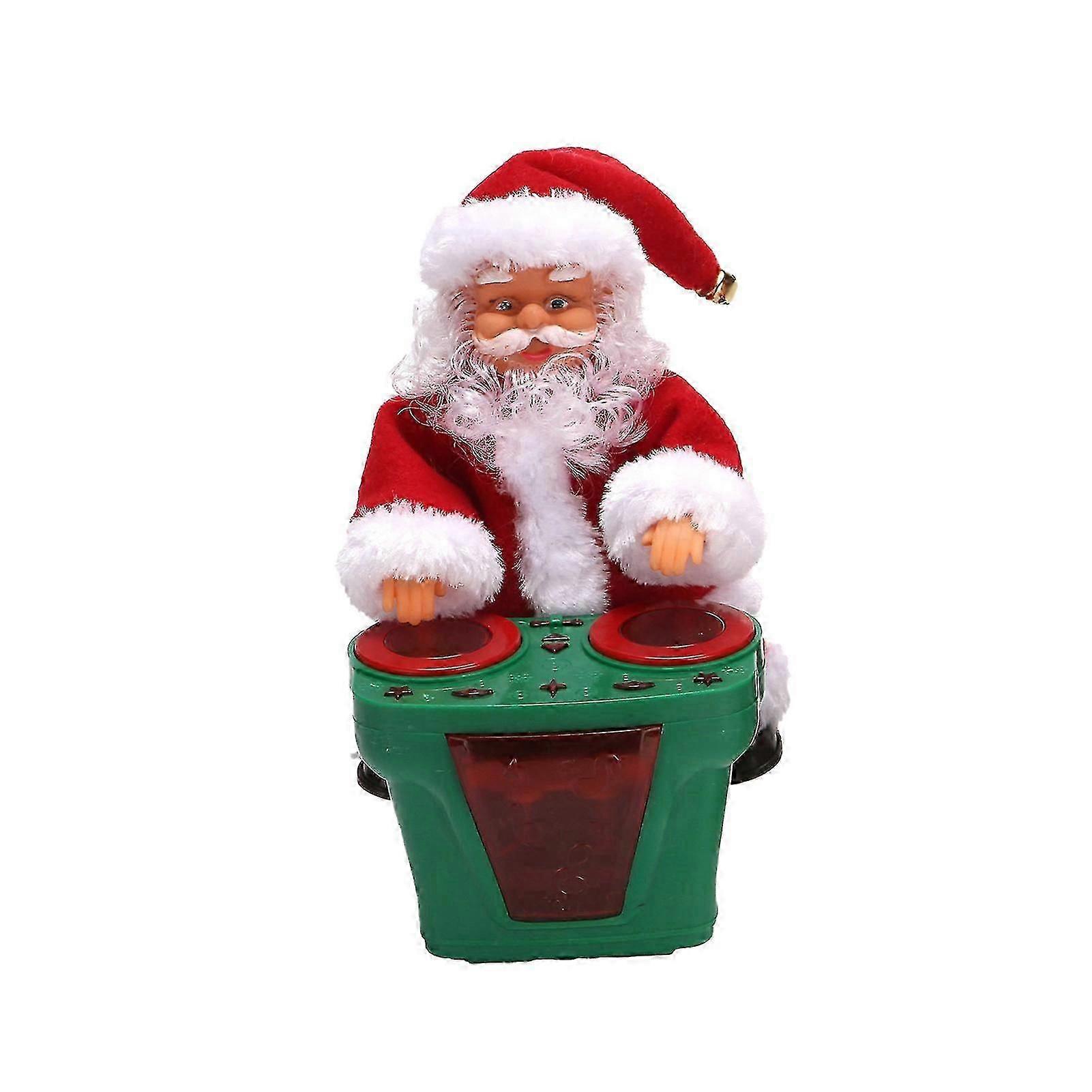 Santa Claus Animated Play The Drum Music Function Ornament Music Santa Doll Animated Christmas Toys