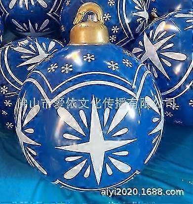 大型圣诞装饰 60 厘米/2 英尺充气圣诞圣诞球季节性吹气装饰品假日户外院子 1 号球新