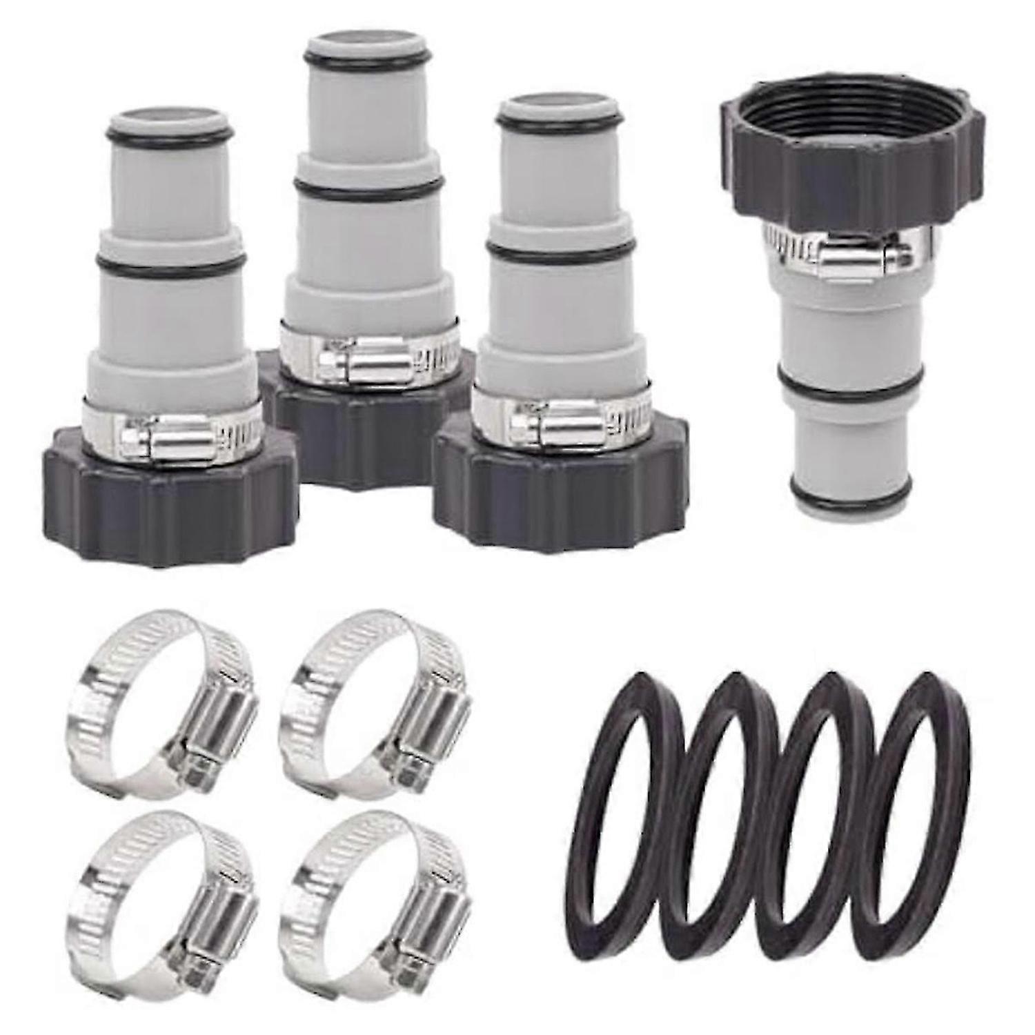 4Pack Pool Hose Adapter,Type A Pool Hose Connector for 1.5/1.25 Inch Vacuum Hose Adapters, Threaded
