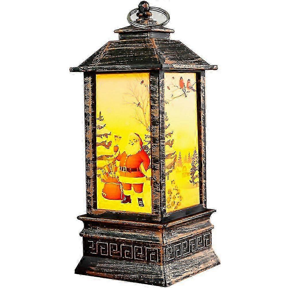 White Lighted Led Lantern Pvc Decorative Tabletop Snow Globe