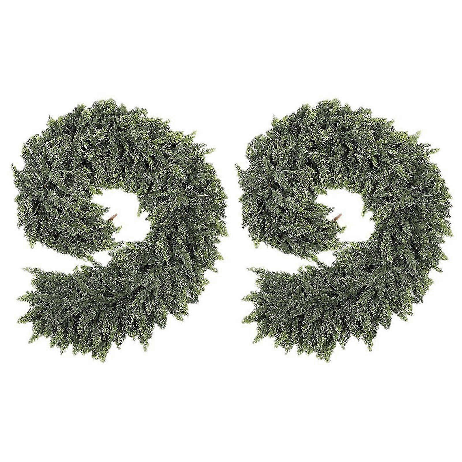 Artificial Xmas Garland Faux Cedar for Mantel Staircase Window Doorway Holiday Decoration Non-Shedding