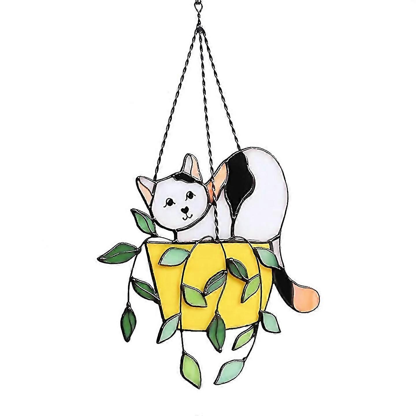 Pour chat dans un pot de fleurs Vitrail Hangins