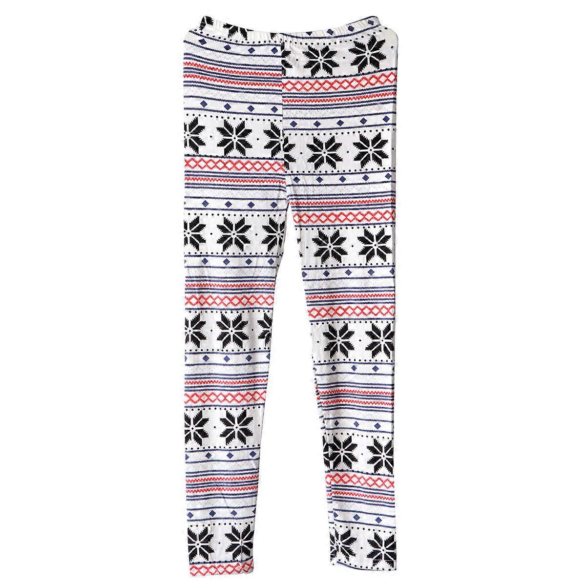 Women Printed Leggings Snowflake Elk Pattern Leggings Pants for Autumn Use