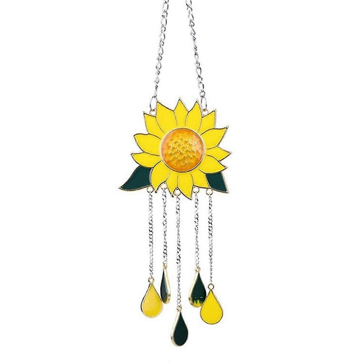 Sunflower Wind Chime Pendant Metal Window Wind Chime Ornaments A