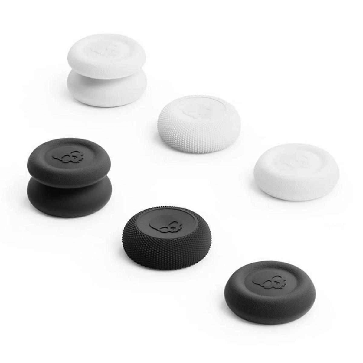 6pcs Thumb Grip Set Joystick Cap Thumbstick Cover for black white