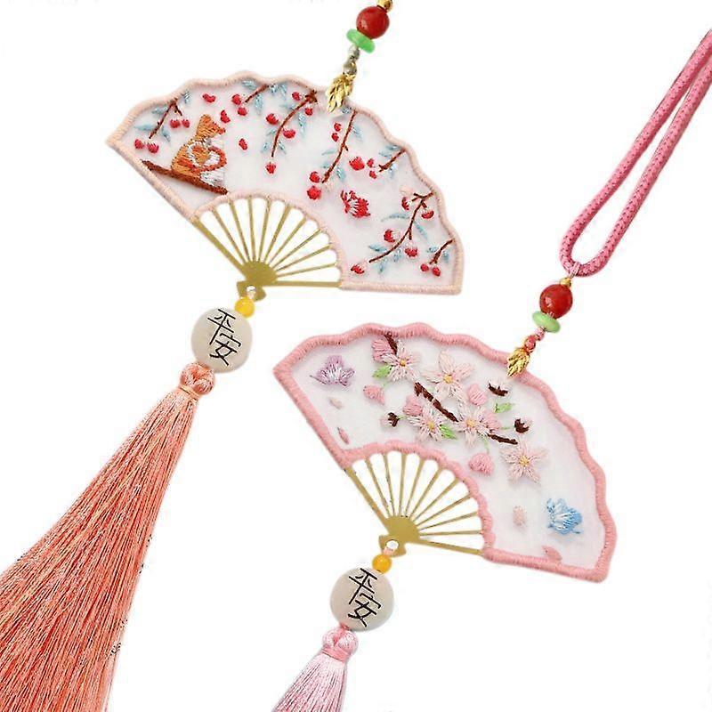 Hand Embroidered Peace Amulet DIY Bookmark(#3)